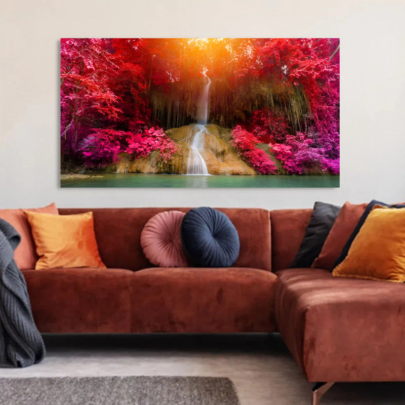 Buy Canvas Wall Painting beautiful Flower Sunset