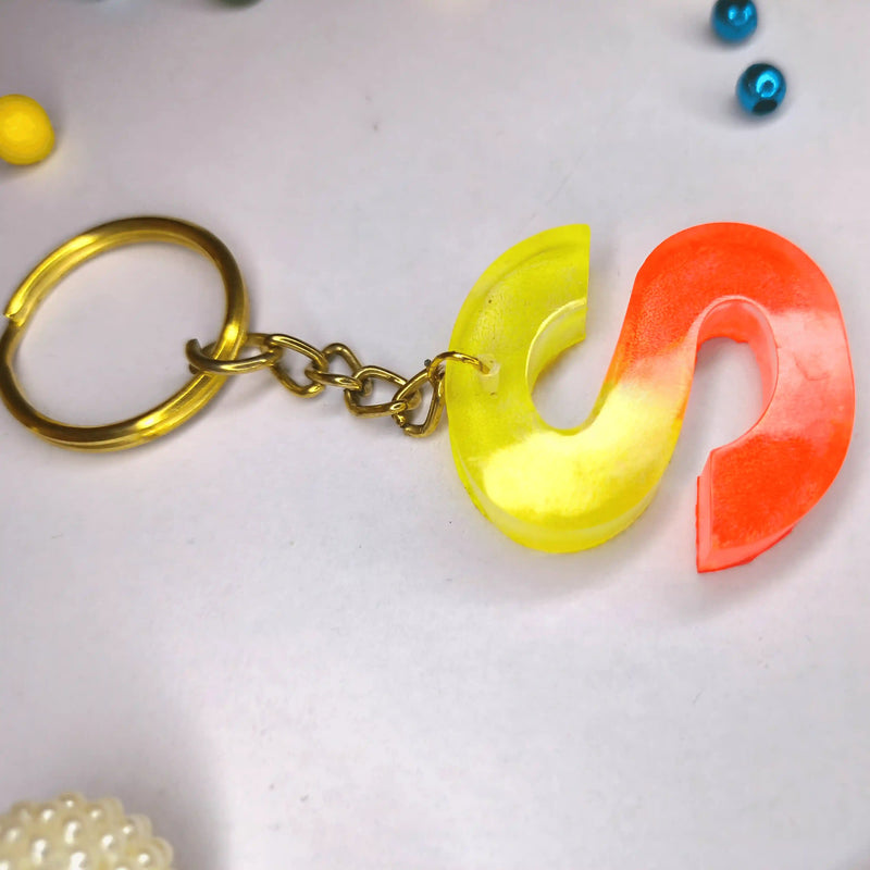 Buy Customized Multicolor Resin Keychains with alphabet S for Girl Purse Handbags