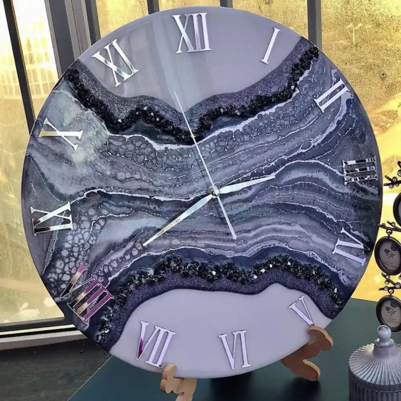 Buy Geode Gray Effect Resin Wall Clock