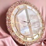 Buy Luxurious Abstract Pink Geode Theme resin wall clock