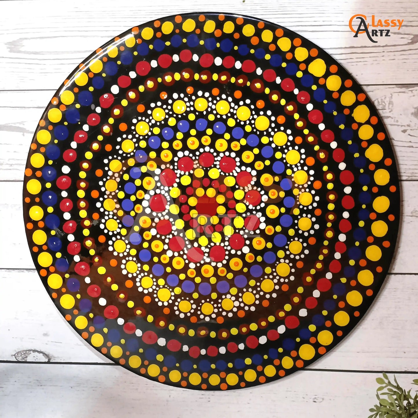 buy mandala multicolour dot design acrylic wall pieces online