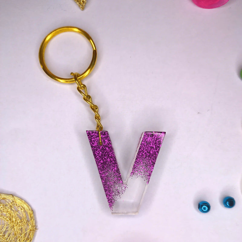 Buy Modern Resin keychains With V initials For Teachers day