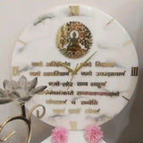 Buy Navkar Mantra Resin Effect Wall  Clock Design