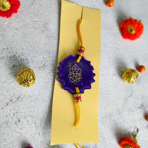 Buy Purple Resin Rakhi With Ganesh Ji For Chota Bhai