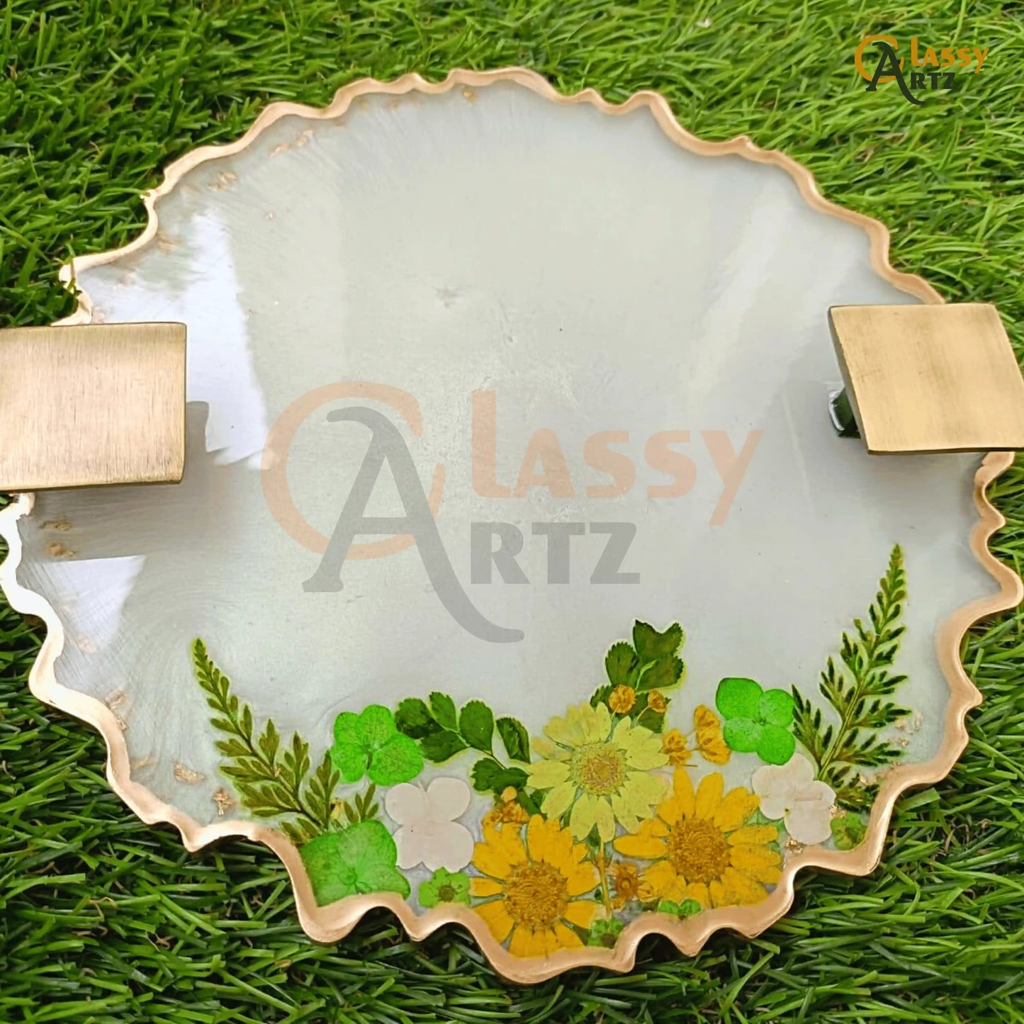 buy resin floral agate pressed flower trays