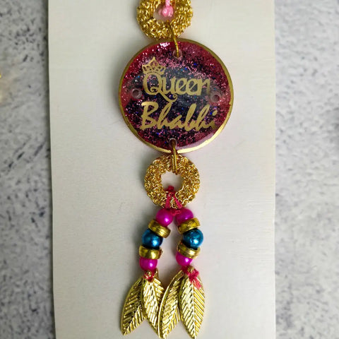 Buy Resin Glitter Couple Rakhi For Bhaiya Bhabhi