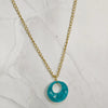 buy Resin Pendant Jewellery With Blue Stone Round