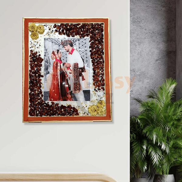 Varmala Preservation Resin Photo Frame | 15x18 Inches Real Flower Preservation Frame