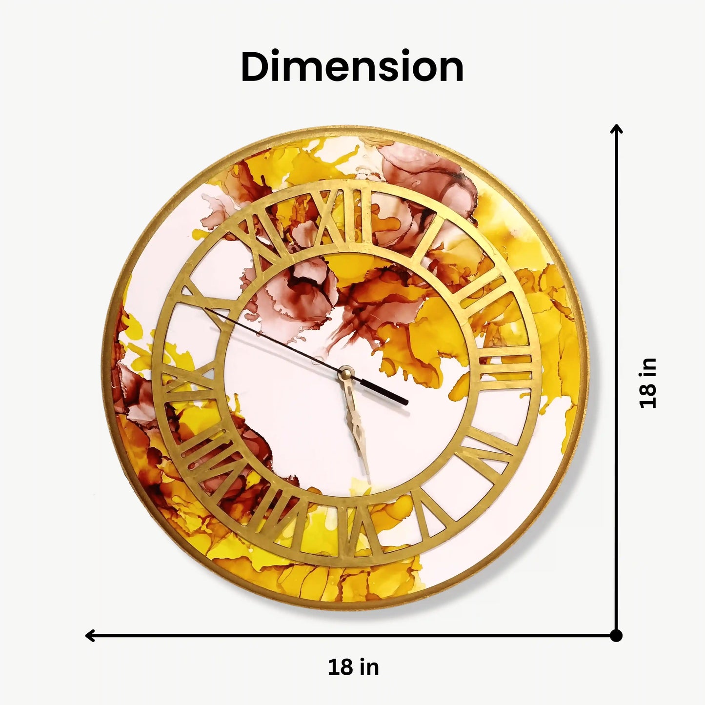 buy-resin-wall-clock-alcohol-ink-red-golden