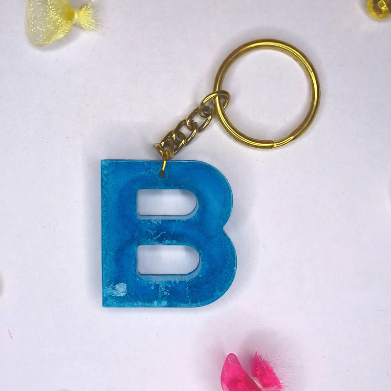 Buy Unique Blue Resin Keychain With B Alphabet For Key Bag Accessories ClassyArtZ