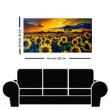 Sunset Sunflower Field Canvas Print Wall Painting