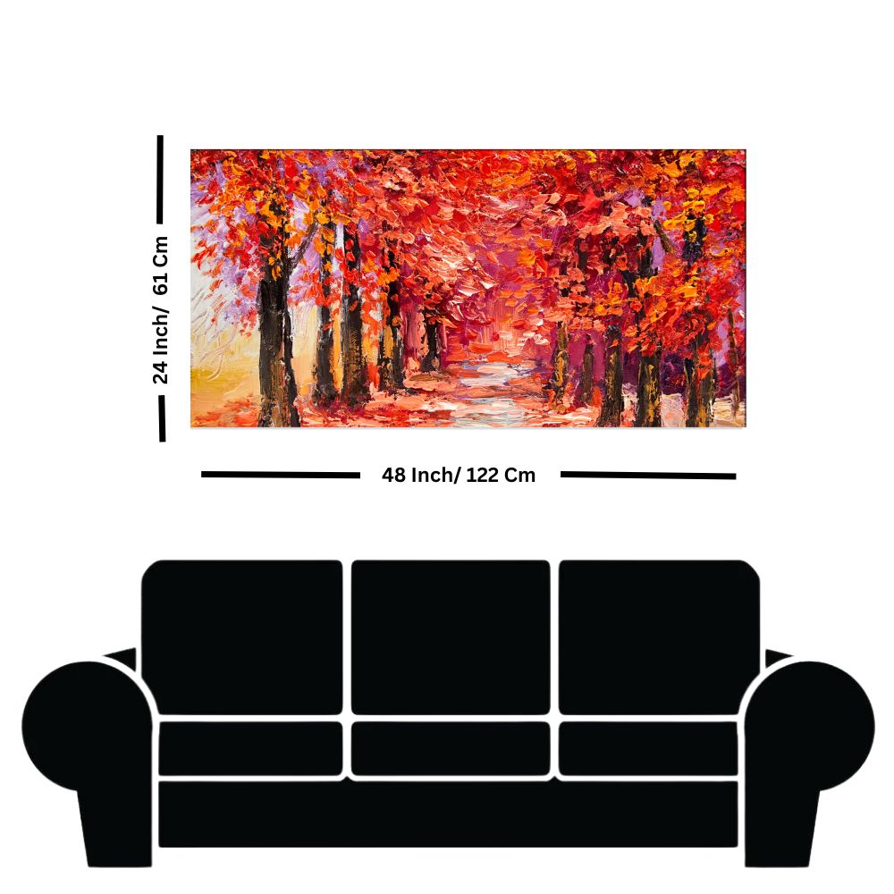 Colorful Autumn Trees Canvas Wall Painting