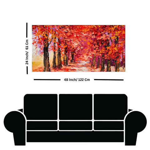 Colorful Autumn Trees Canvas Wall Painting