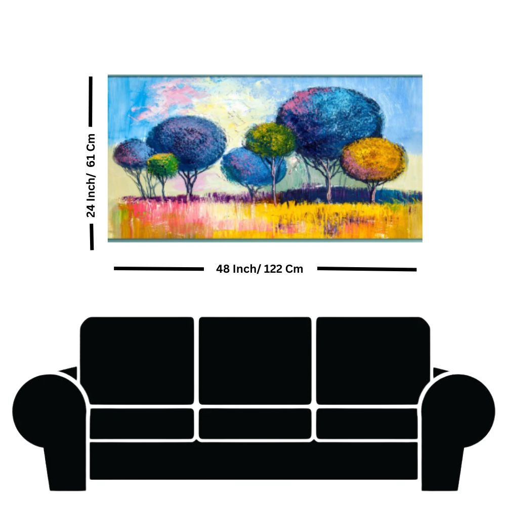 Colorful Trees Scenery Abstract Canvas Wall Painting