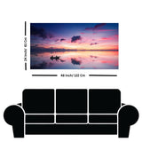 Pink Sky During Sunset Over Lake Canvas Wall Painting