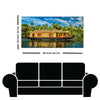 Trees With Houseboat Canvas Print Wall Painting