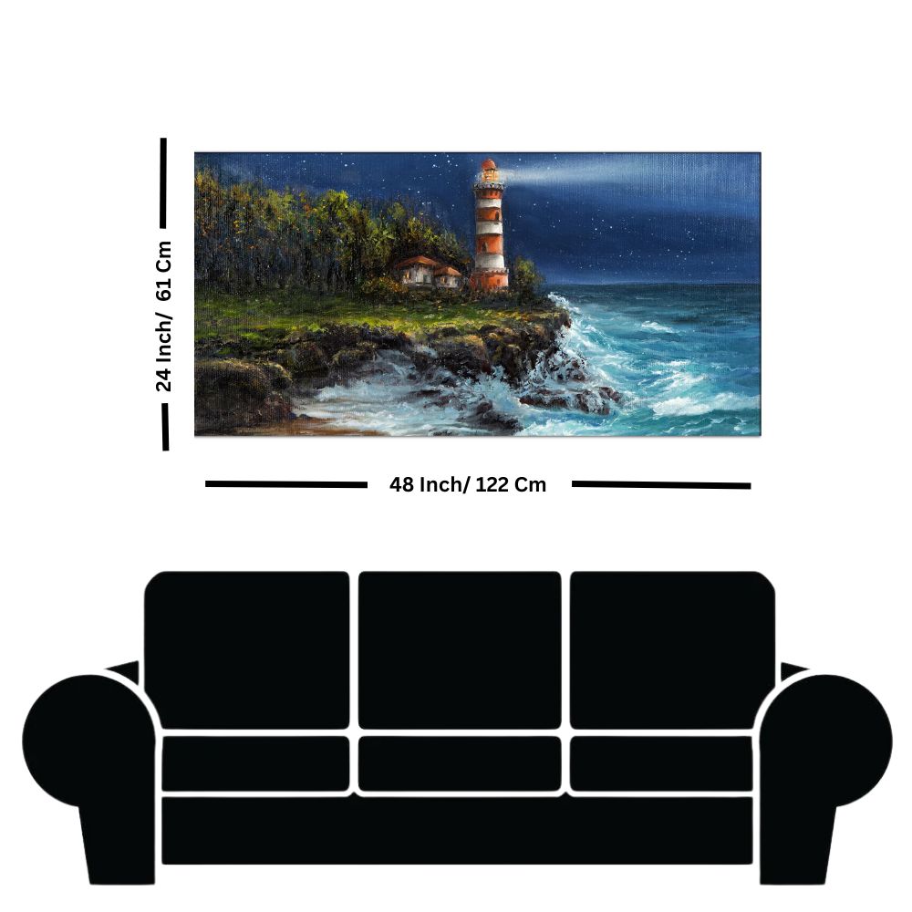 Lighthouse Ocean Canvas Wall Painting
