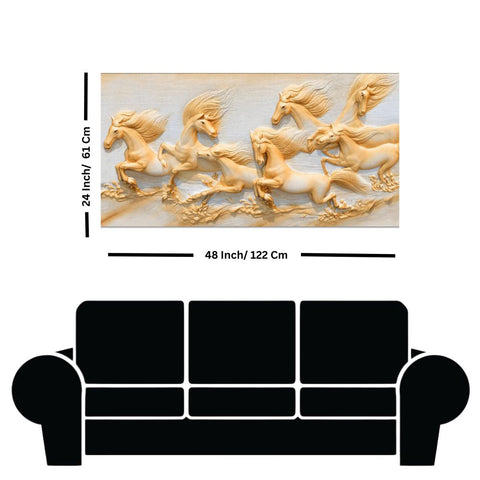 Seven Horses Running Canvas Wall Painting