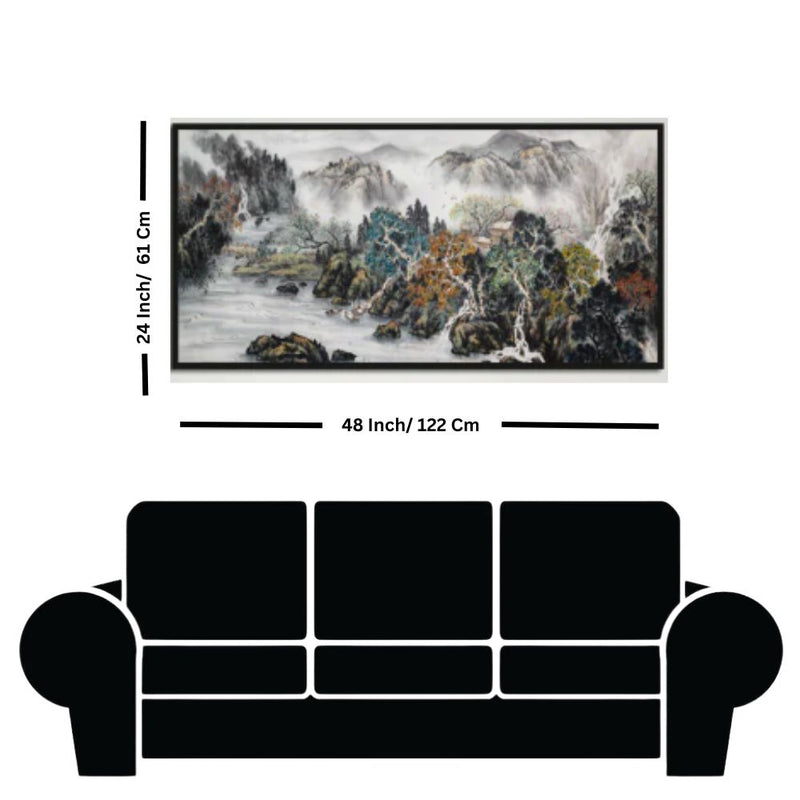 Mountain And Water Abstract Art Canvas Wall Painting