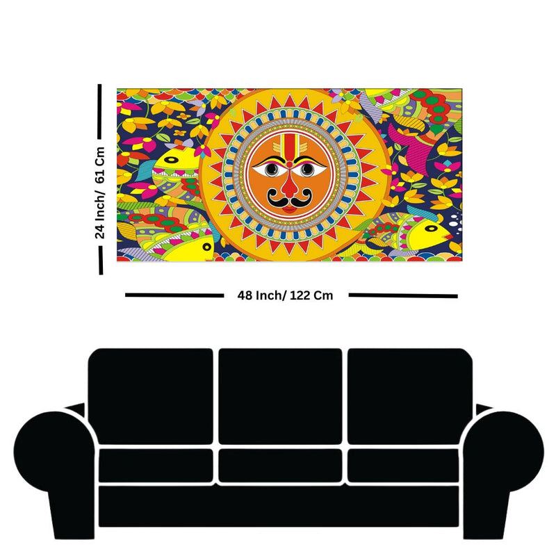 Indian Folk Madhubani Canvas Wall Painting