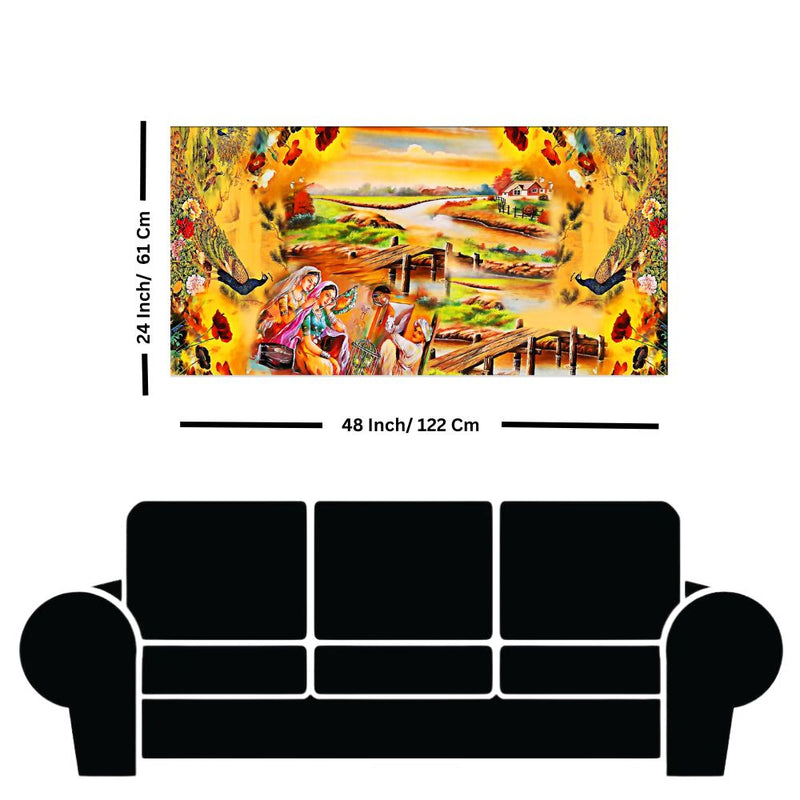 Rural Life Folk Art Canvas Wall Painting