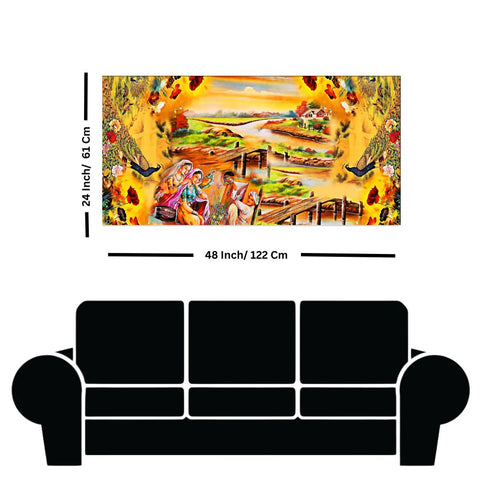 Rural Life Folk Art Canvas Wall Painting