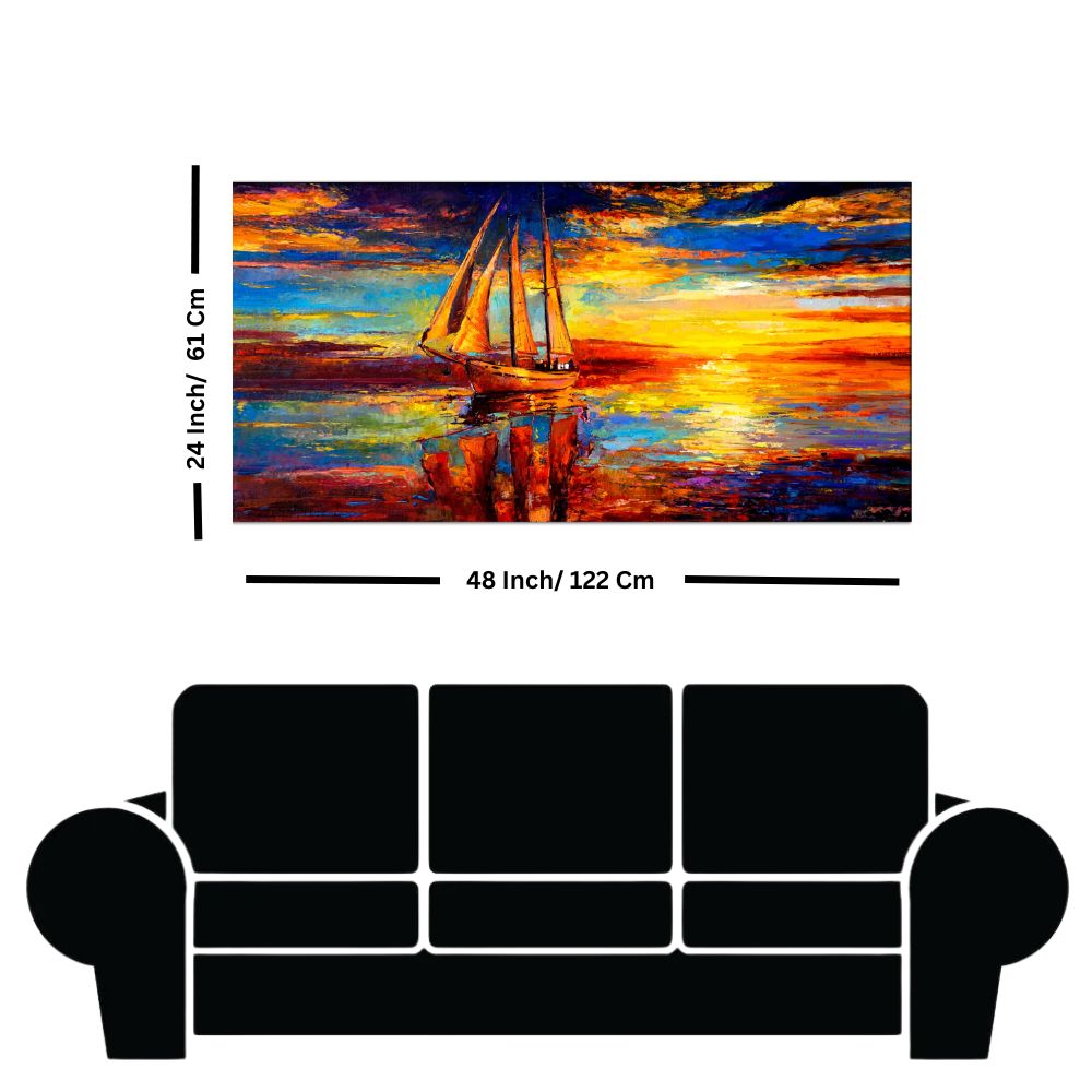 Sunset Modern Art Canvas Print Wall Painting