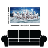 White Seven Horses Canvas Wall Painting