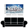 White Seven Horses Canvas Wall Painting