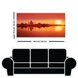 Panoramic View Of Taj Mahal During Sunset Canvas Wall Painting