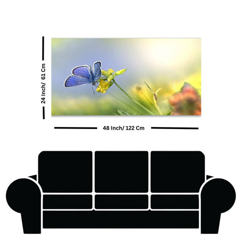Butterfly sitting on a flower Canvas Wall Painting