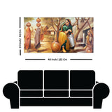 Traditional Indian Village Life Canvas Wall Painting