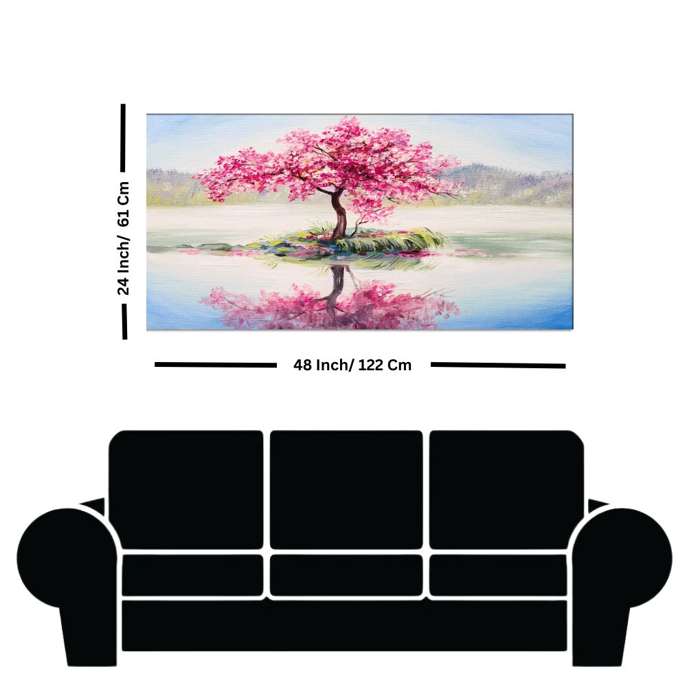 Japanese Cherry Blossom Tree Canvas Wall Painting
