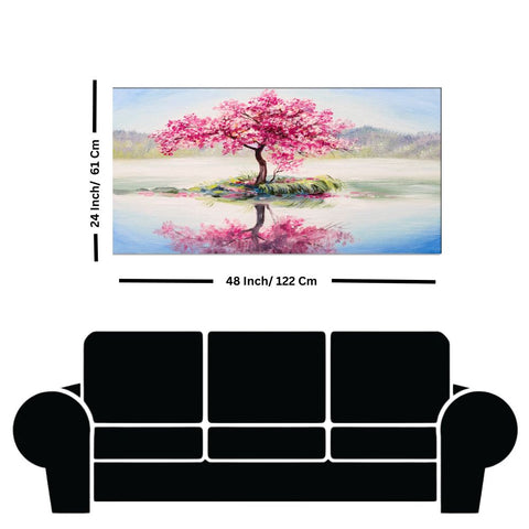 Japanese Cherry Blossom Tree Canvas Wall Painting