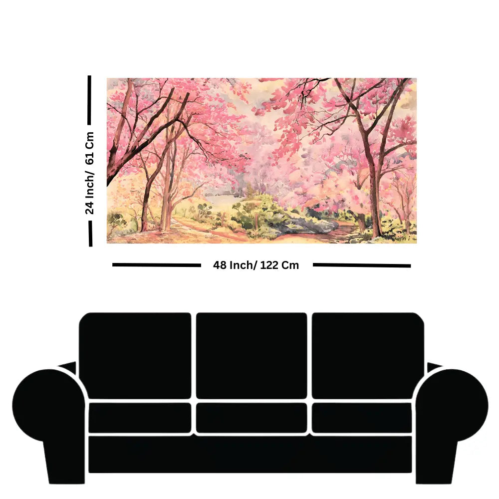 cherry blossom tree premium canvas wall painting for sale