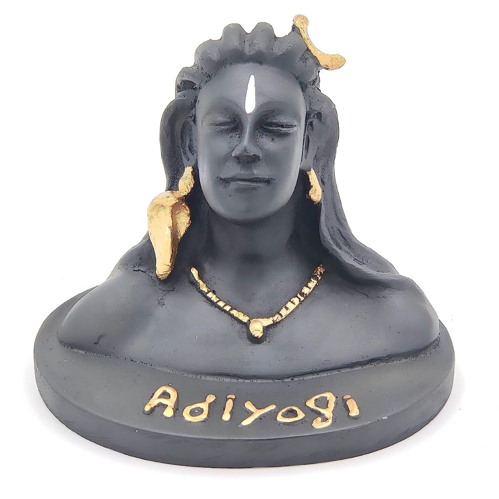 Adiyogi Shiva Metal Statue for Car Dashboard, Pooja & Gift, Mahadev Murti Idol, for Showpiece & Office Decor