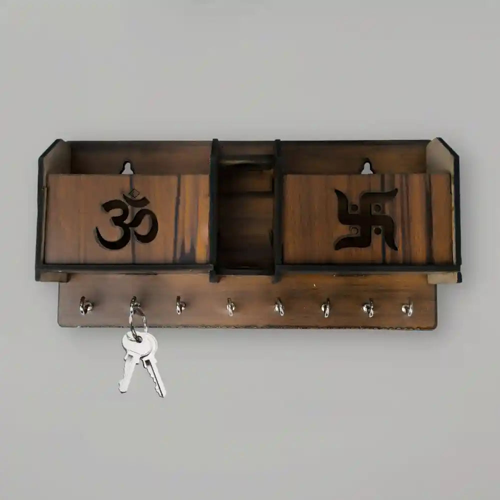 Om Swastik Key Holder with Storage Box Mobile Holder & Pen Holder