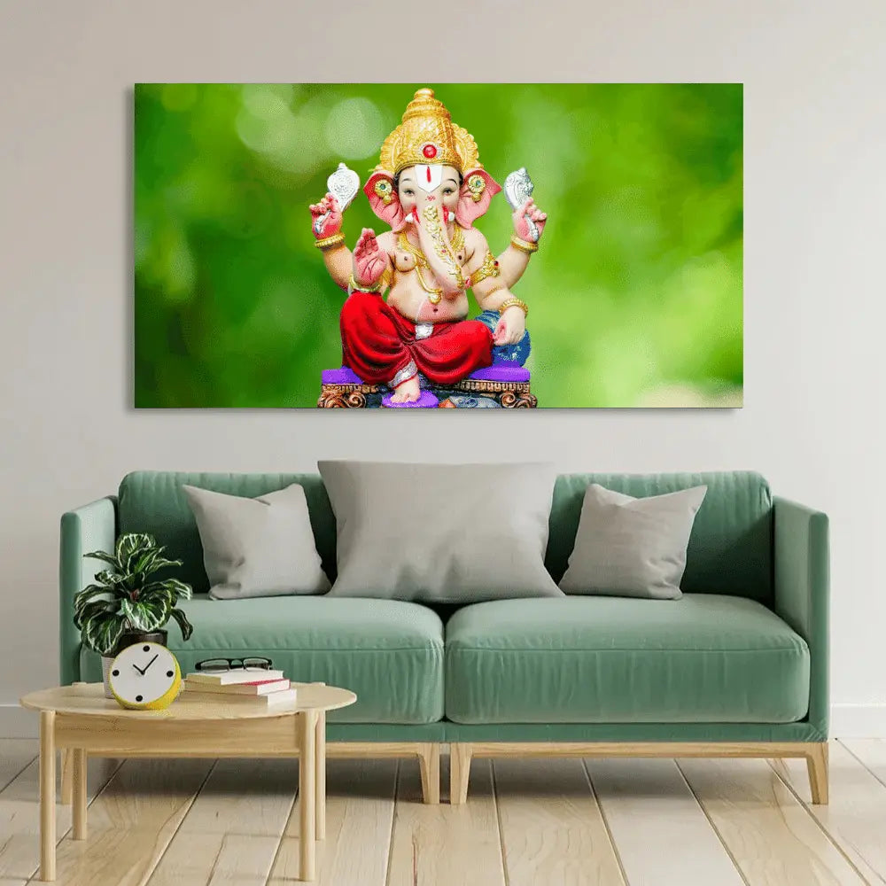 Beautiful lord Ganesha Canvas Wall Painting