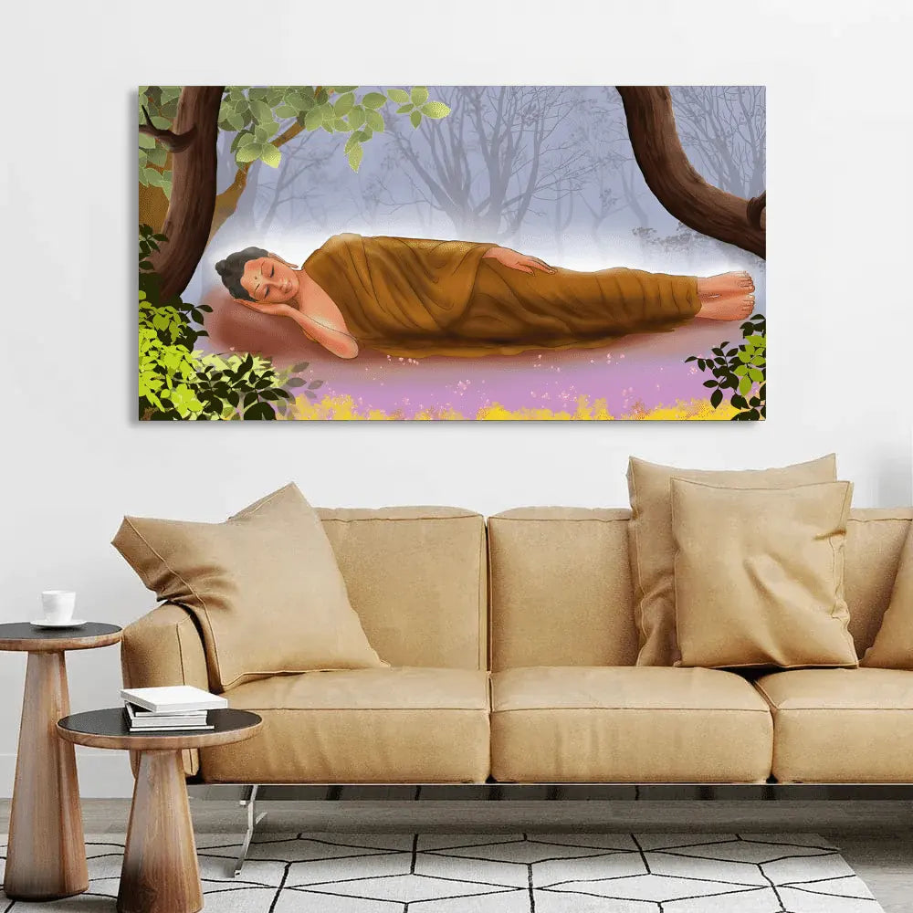 Colorful Siddhartha Gautama Buddha canvas painting For Sale