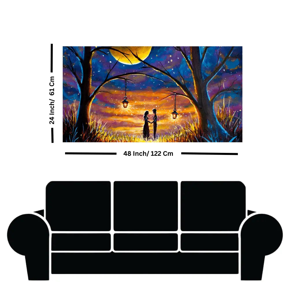 Couple Sunset With Moon canvas Wall painting online
