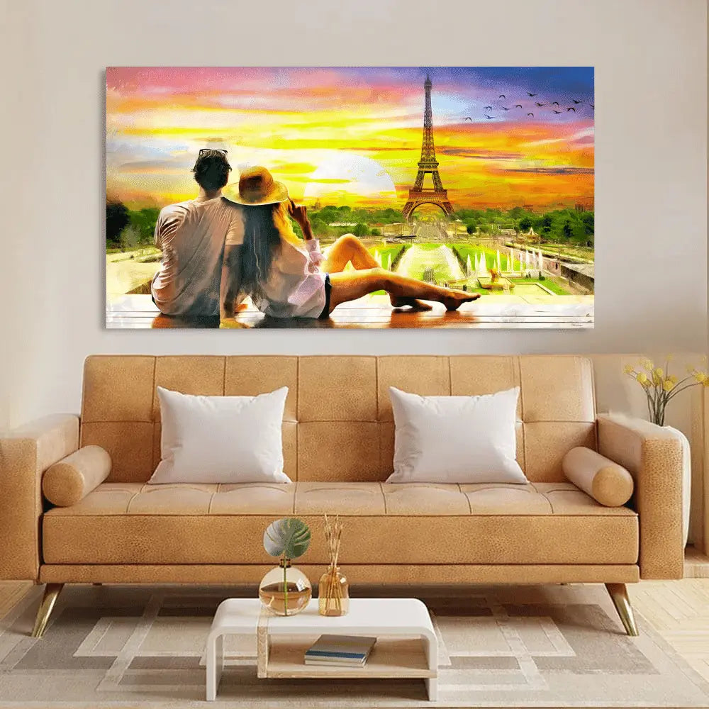 Couple Watching Eiffel Tower for sale