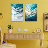 Custom Light Blue and White Acrylic artwork
