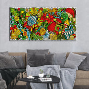 Christmas-Themed Canvas Wall Painting