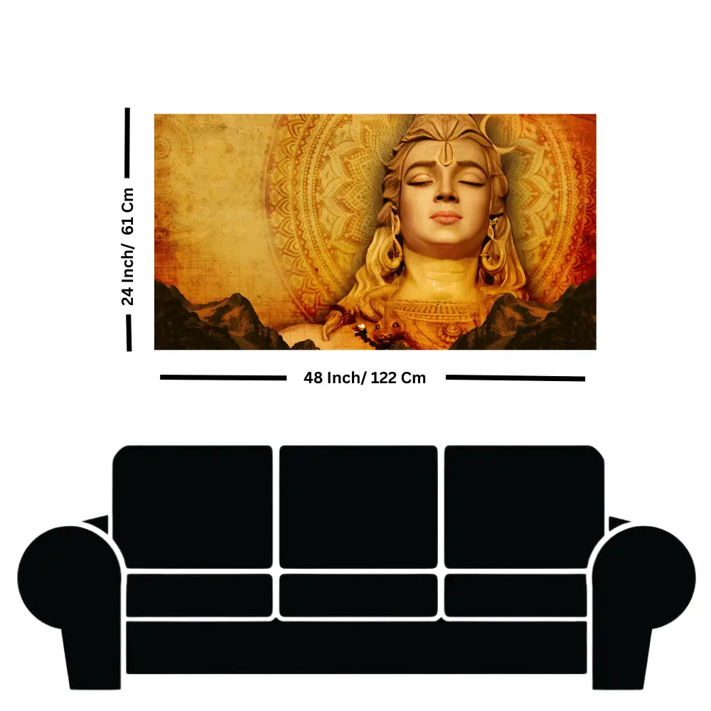 Devotional Lord Shiva 3D Canvas Wall Painting for home decor