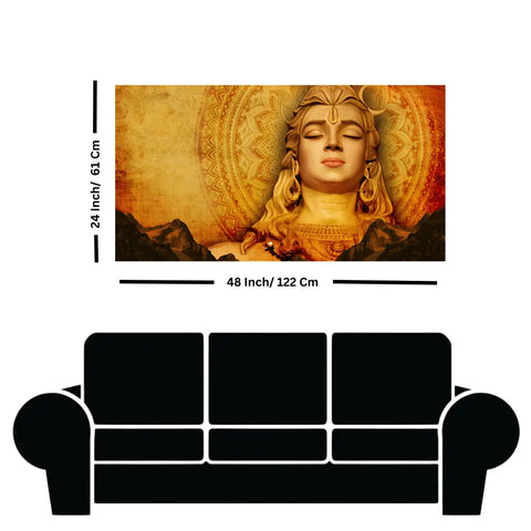 Devotional Lord Shiva 3D Canvas Wall Painting for home decor