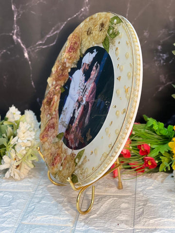 10 inch Round 3D Varmala Preservation Photo Frame