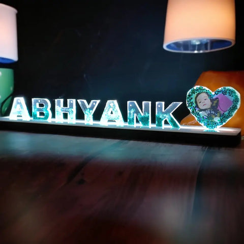 Epoxy Resin Alphabet LED Lamp with Photo Personalized