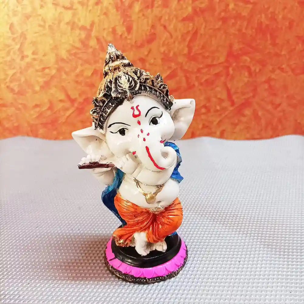 Flute Little Ganesha Statue showpeice for gifting
