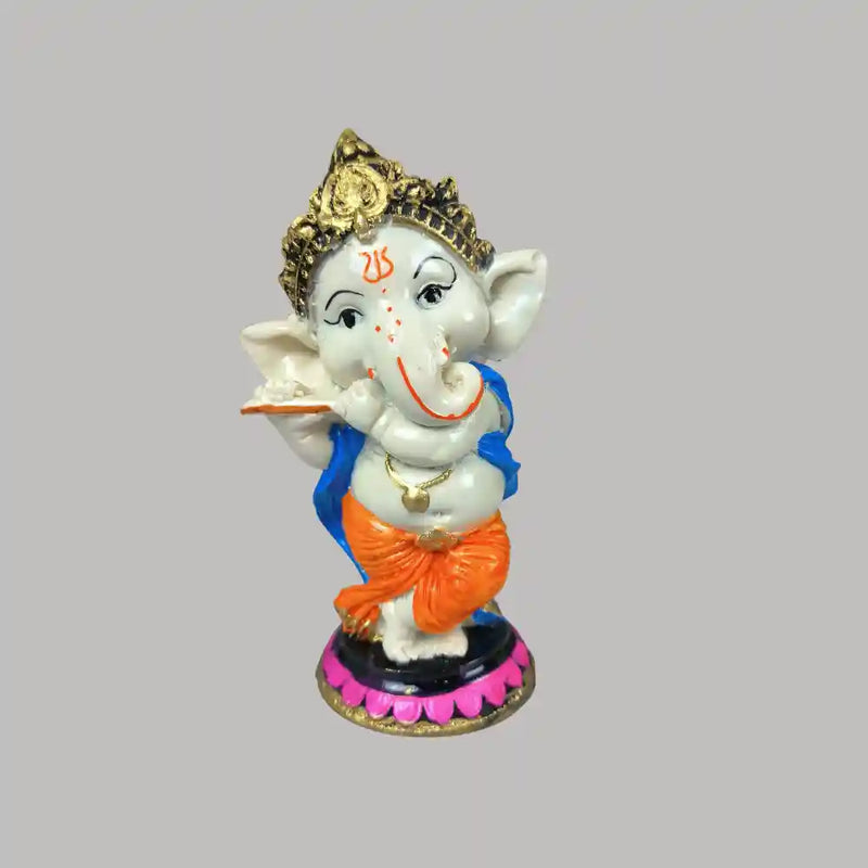 Flute Little Ganesha Statue office table decor for sale