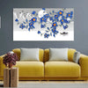 Flying Birds and Blue Flowers canvas for living room